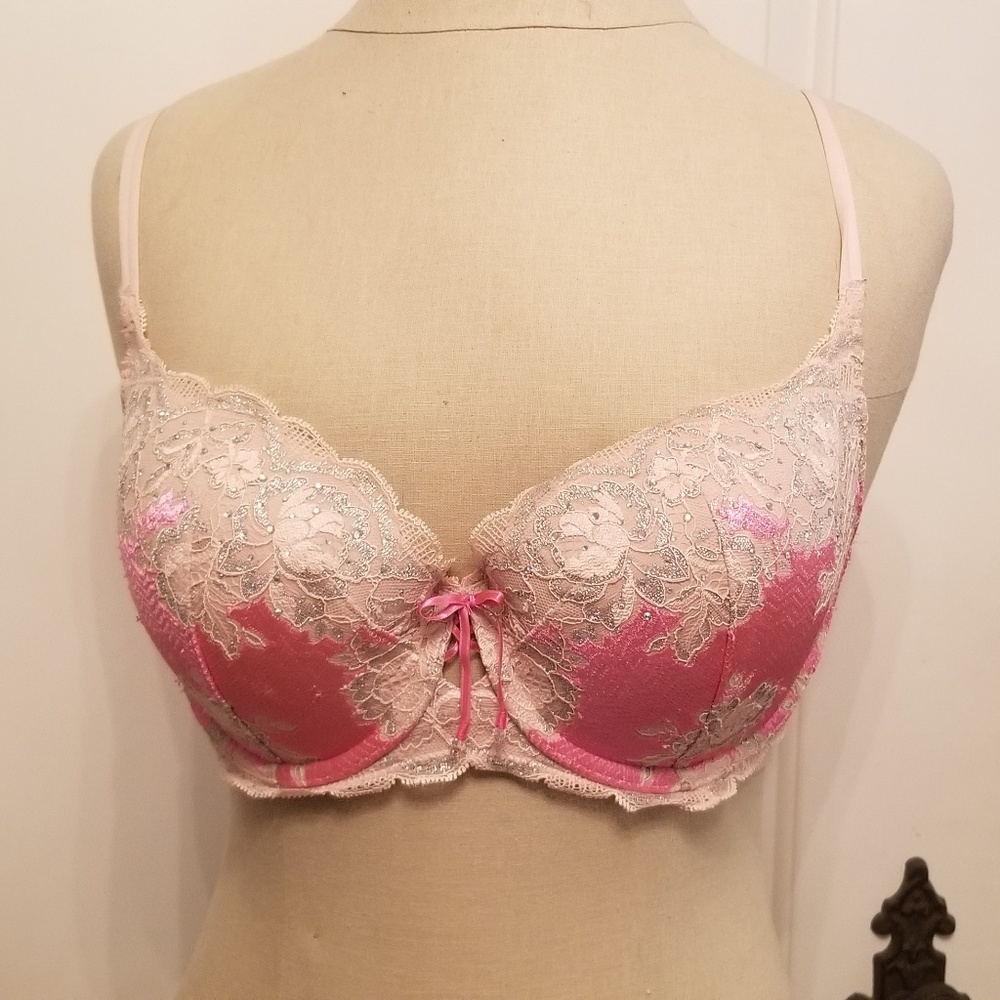 Beautiful lace and rhinestone bra